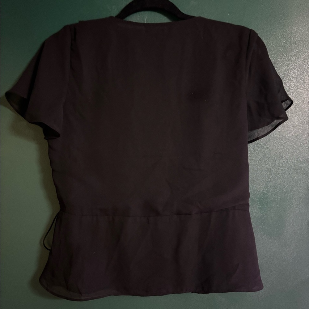 Express Black Ruffle Wrap Top - Picture 2 of 2